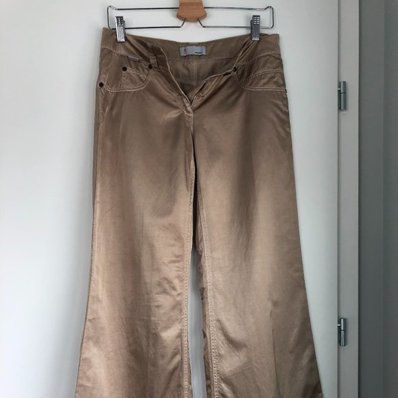 MISSONI Ladies Size 06 Wide Leg Pants in a Gorgeous Soft Gold-Beige Color - Picture 1 of 7